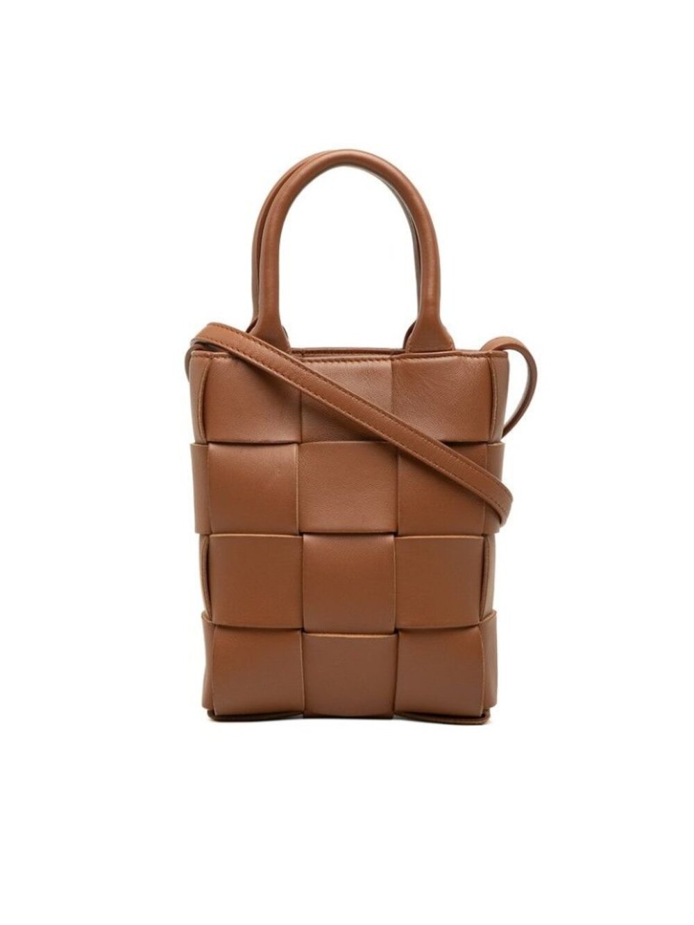 Bottega Veneta Maxi Intrecciato Mini Tote Shoulder Bag Pochette 2-Way Brown